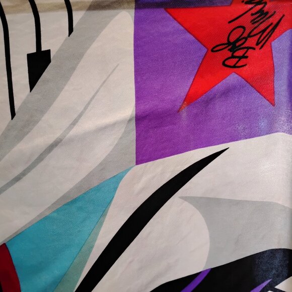 Rare Vintage Bob Mackie “Wearable Art” Silk Scarves 36×36 in, Mint with Original - Picture 8 of 10